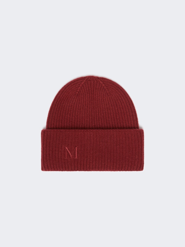 Rib-knit cashmere beanie hat - RASPBERRY - Max Mara