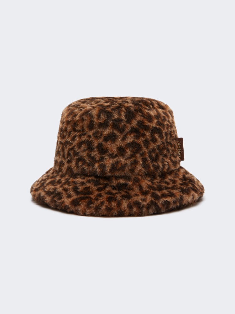 Bucket hat in jacquard-knit alpaca and wool Teddy fabric - BEIGE - Max Mara