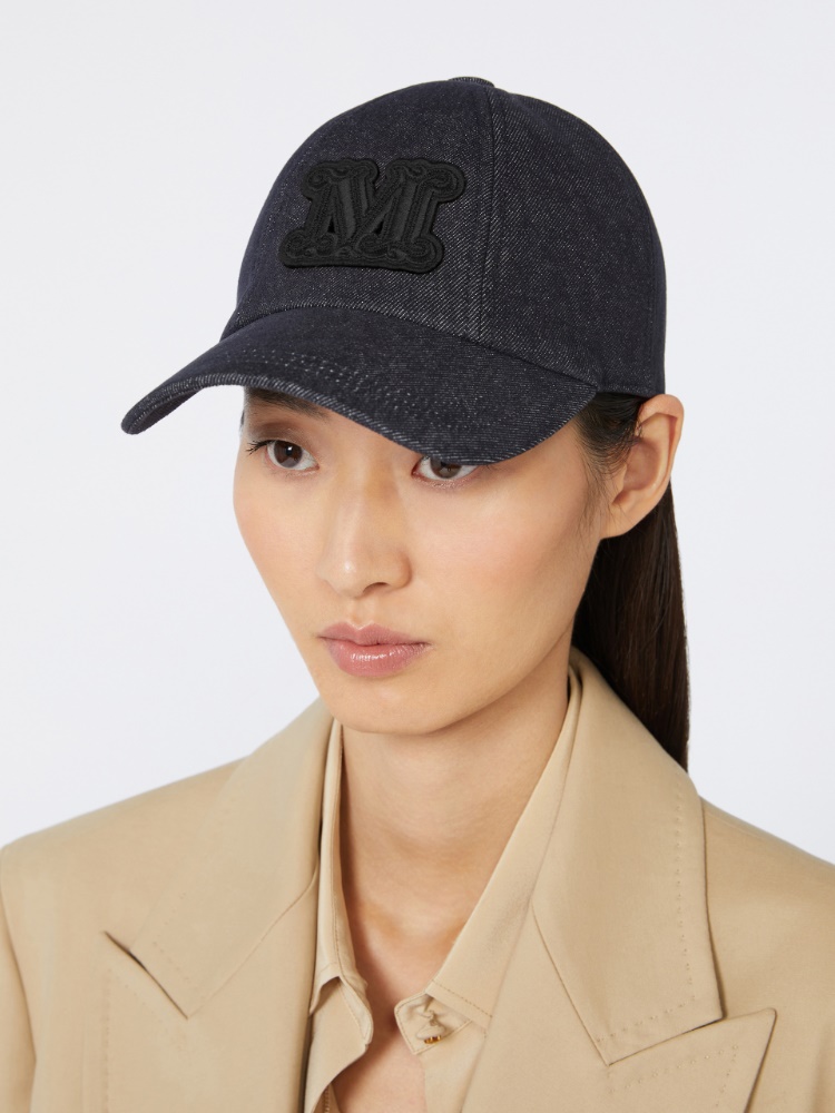 MaxMara マックスマーラ［レッラ］デニムベースボールキャップ♪ レッラ] デニム ベースボール キャップ, midnightblue | 
