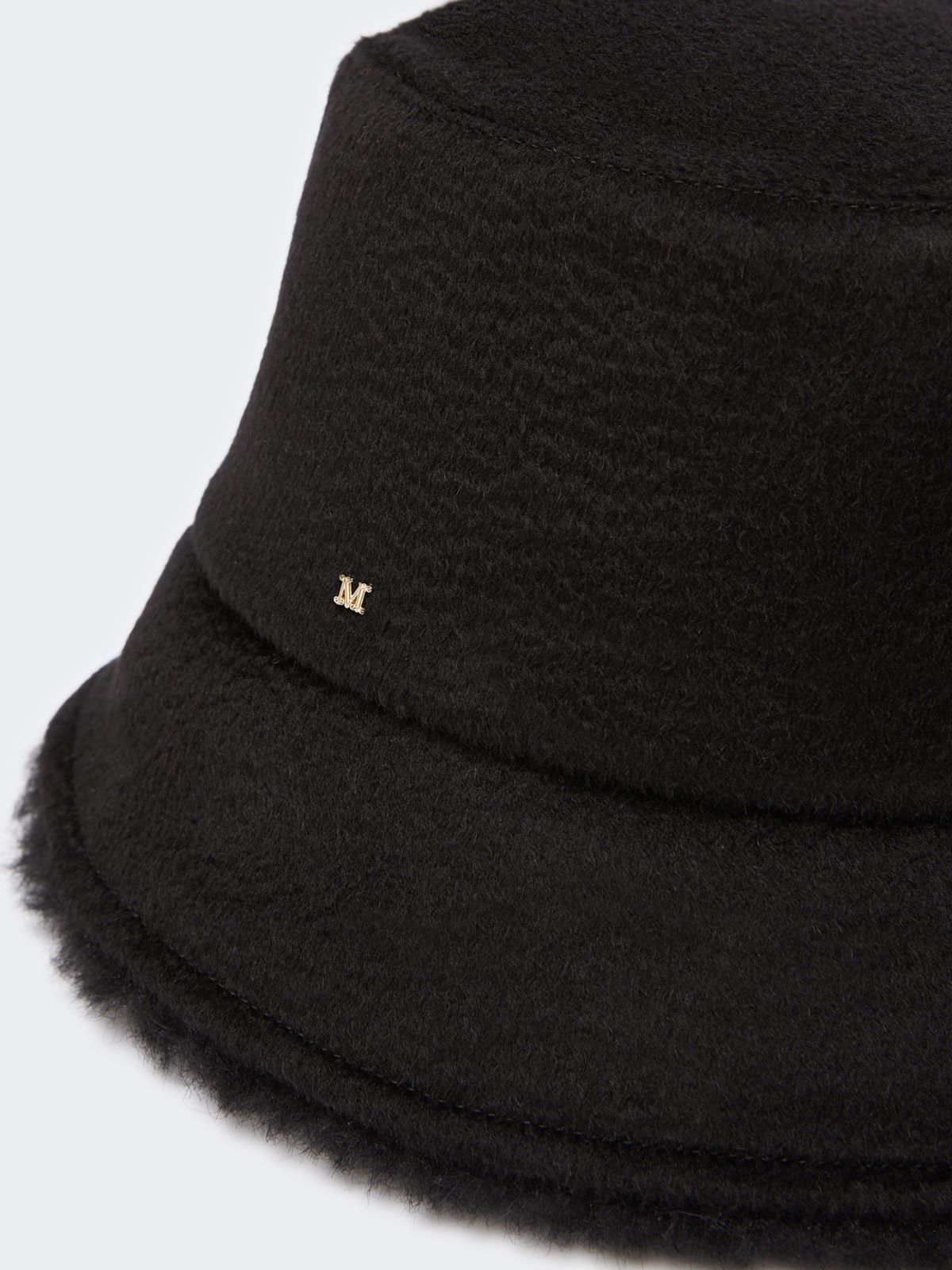 Reversible camel and Teddy fabric cloche hat - BLACK - Max Mara - 2