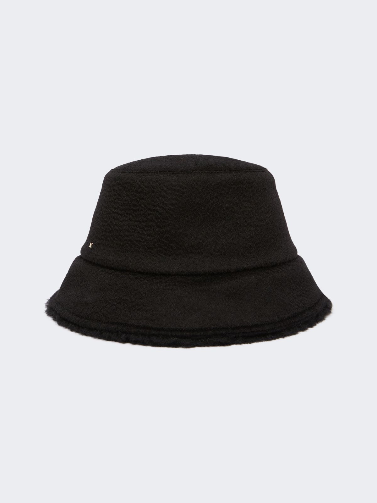 Reversible camel and Teddy fabric cloche hat - BLACK - Max Mara - 9