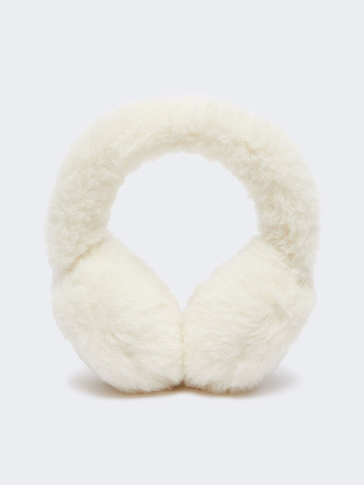 Alpaca and wool Teddy fabric earmuffs - OPTICAL WHITE - Max Mara - 2