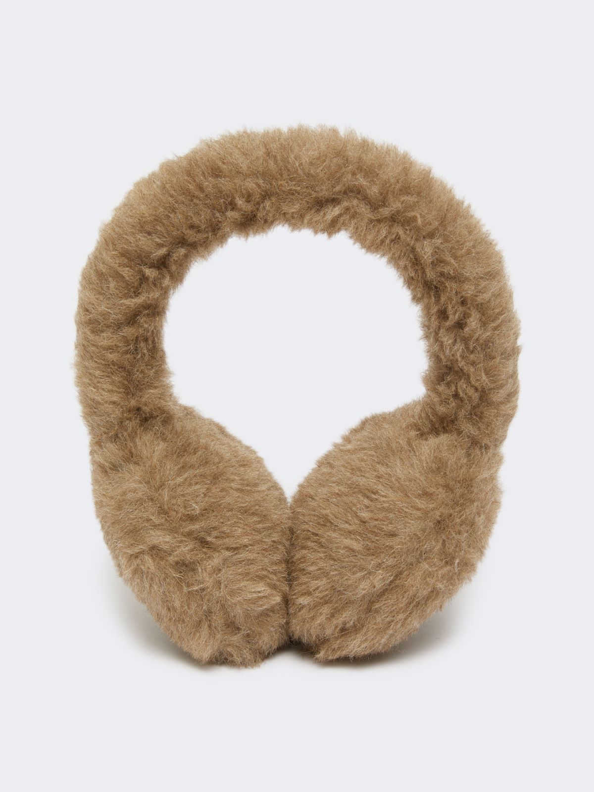 Alpaca and cashmere Teddy fabric earmuffs - BRONZE - Max Mara - 2