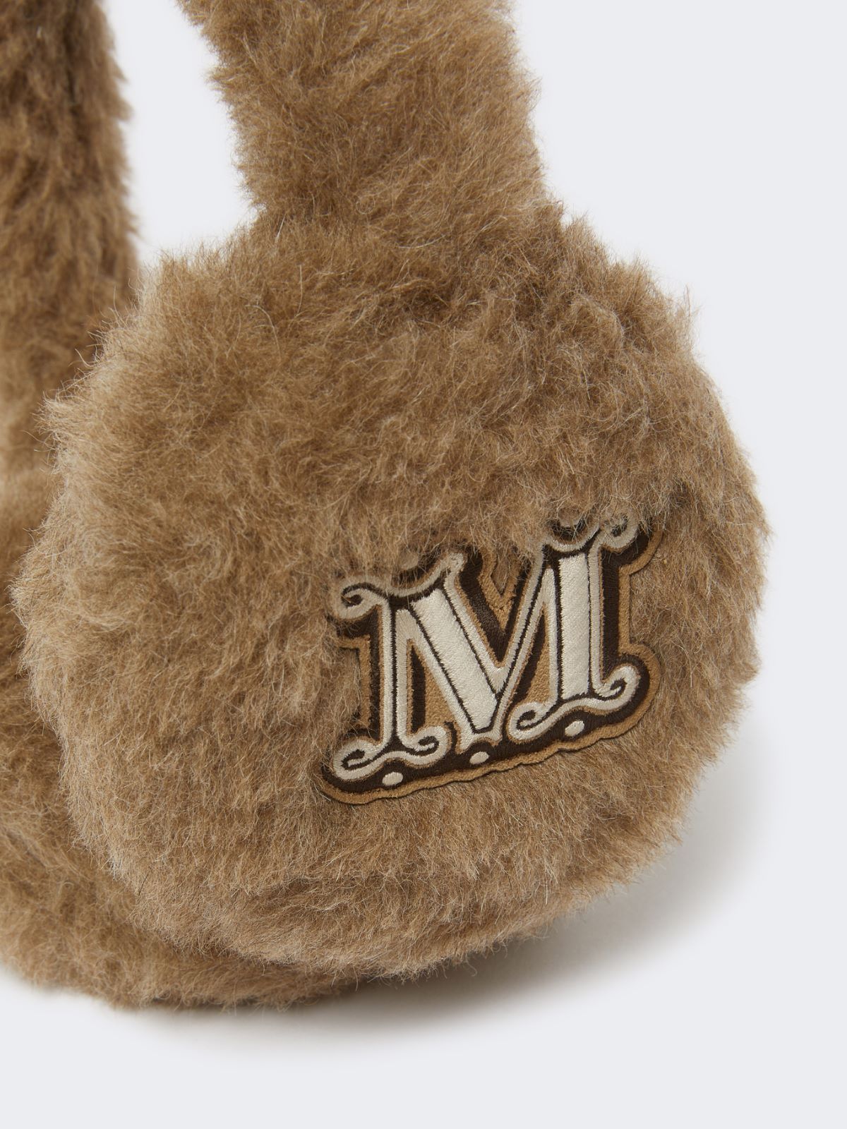 Alpaca and cashmere Teddy fabric earmuffs - BRONZE - Max Mara - 3