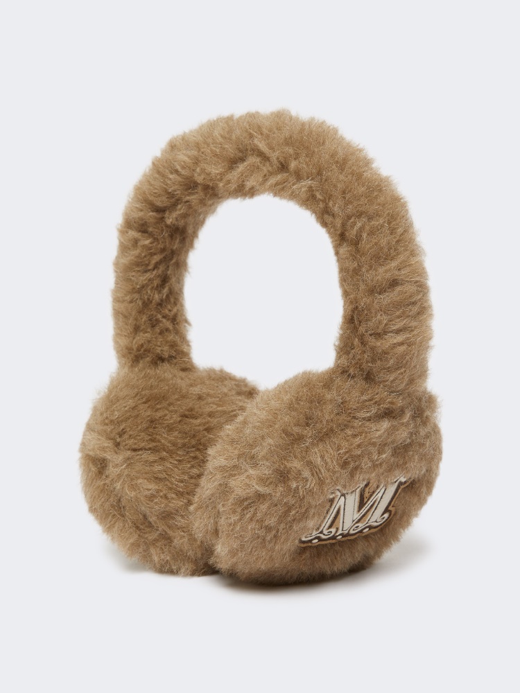 Alpaca and cashmere Teddy fabric earmuffs - BRONZE - Max Mara