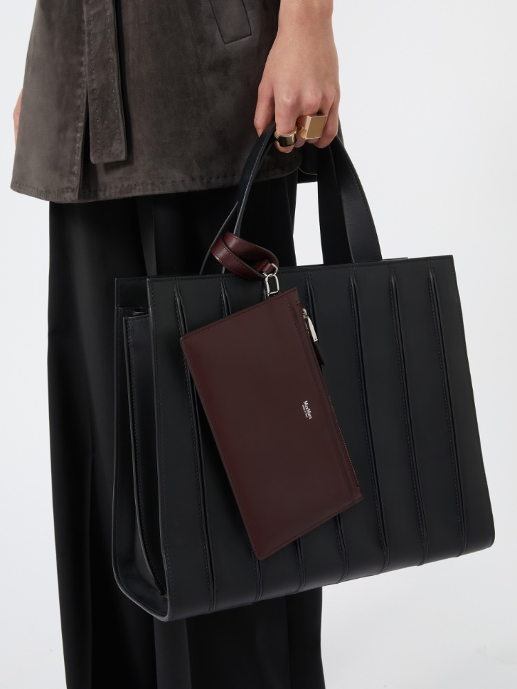 Cartera de piel con correa - GRANATE - Max Mara