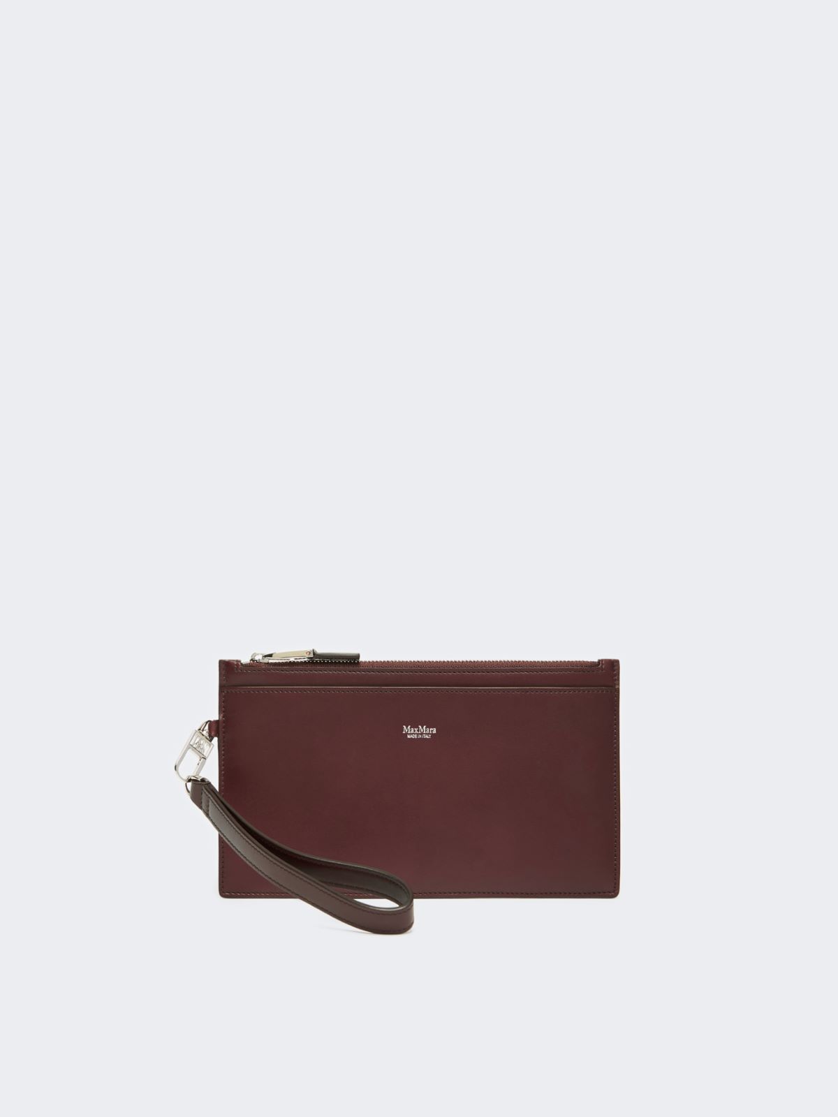 Reißverschlusstasche aus Leder mit Handschlaufe - BORDEAUX - Max Mara - 10