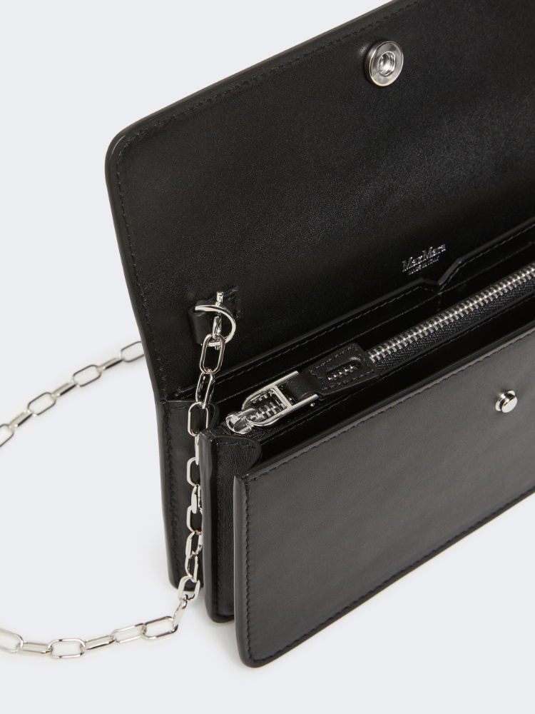 Leather phone pouch, black | 