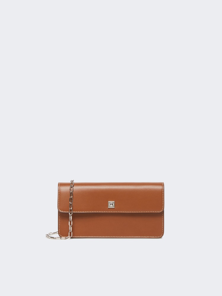 Leather phone pouch - AMBER BROWN - Max Mara