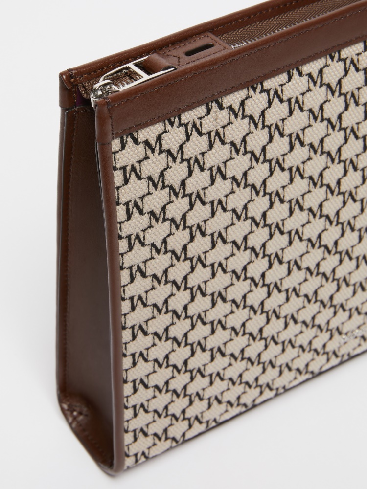 25SS◆関送込【MAX MARA】MMTROUSSEM*ミディアム*フラットポーチ Cotton jacquard medium pouch, black | 