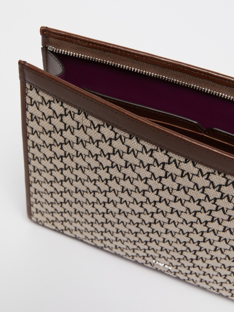 25SS◆関送込【MAX MARA】MMTROUSSEM*ミディアム*フラットポーチ Cotton jacquard medium pouch, black | 