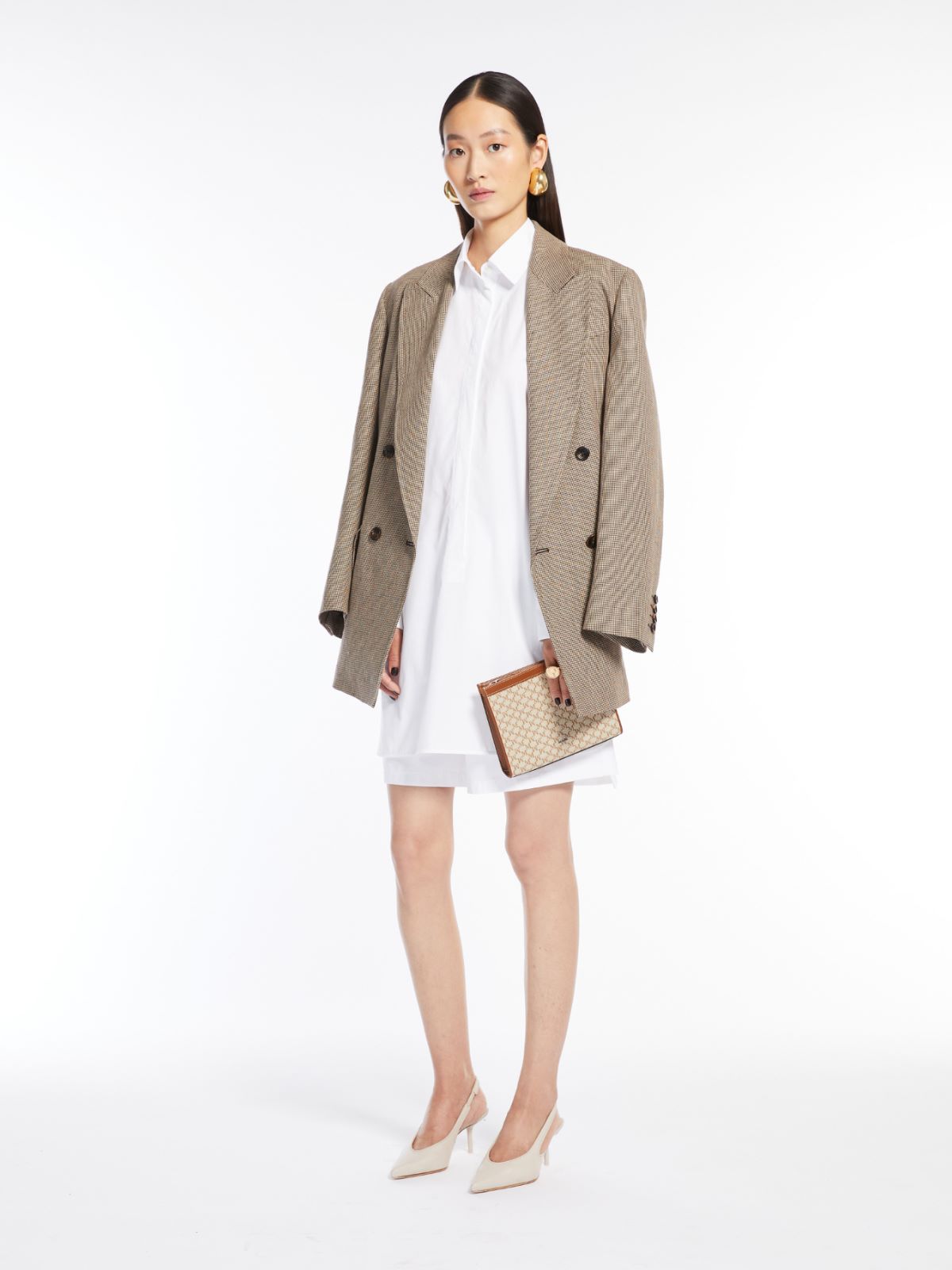 Cotton jacquard small pouch - HAZELNUT BROWN - Max Mara - 11