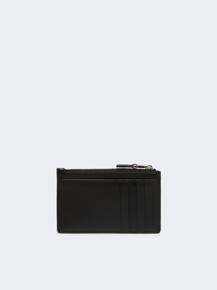 Leather card holder, black | 