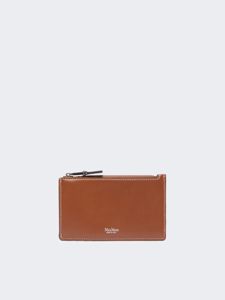 Leather card holder - AMBER BROWN - Max Mara