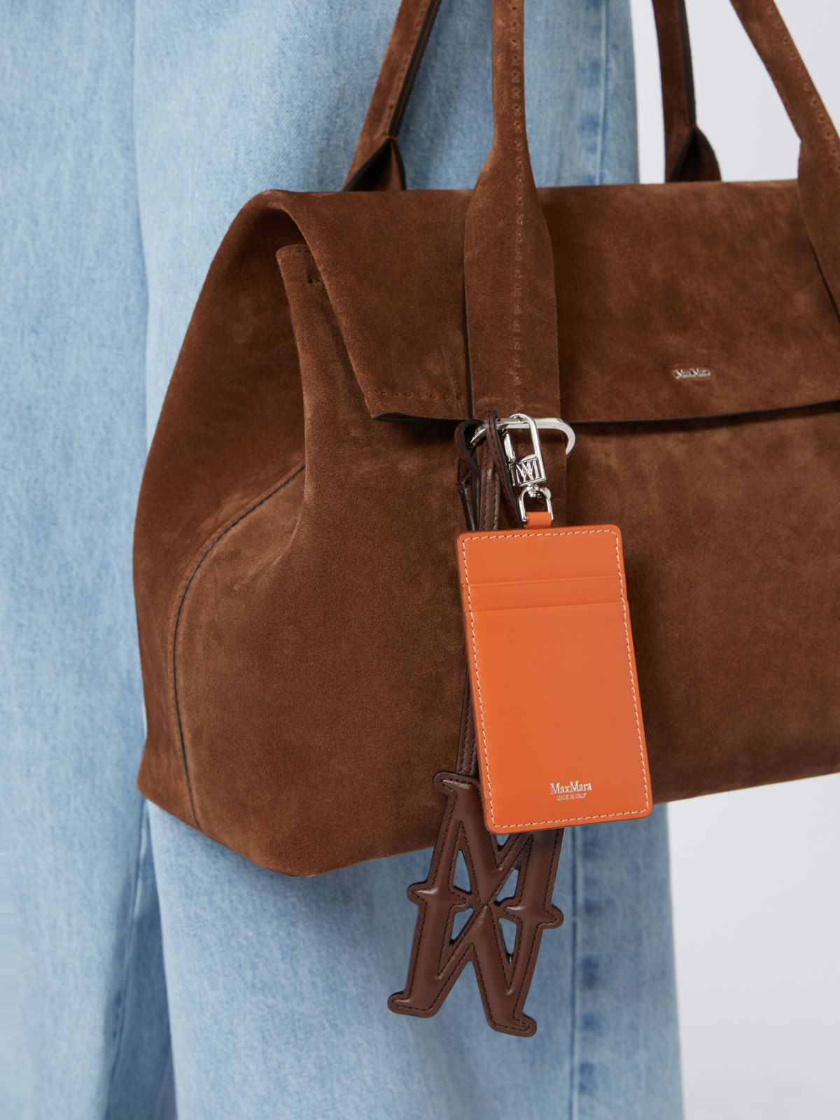 Leather badge holder - TANGERINE - Max Mara