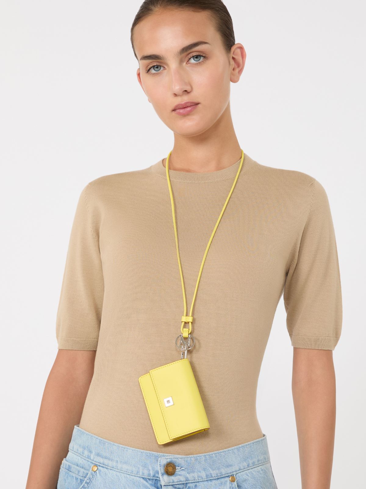 [MMパース] カーフ レザー カードケース - YELLOW - Max Mara - 9