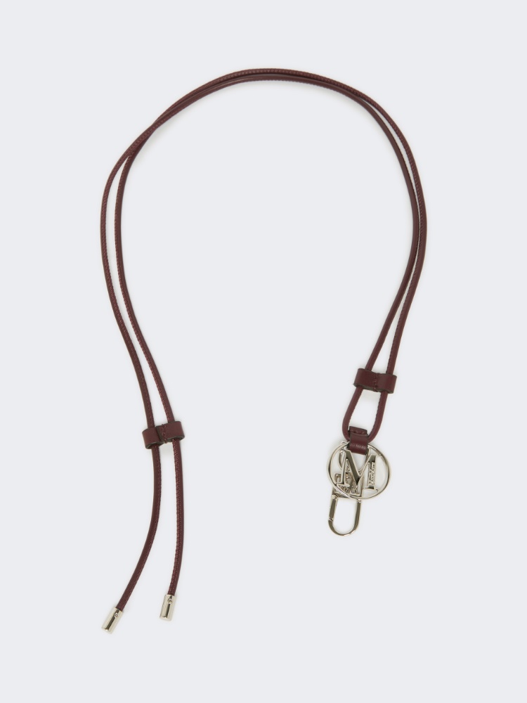 Leather Monogram strap with pendant detail - BORDEAUX - Max Mara