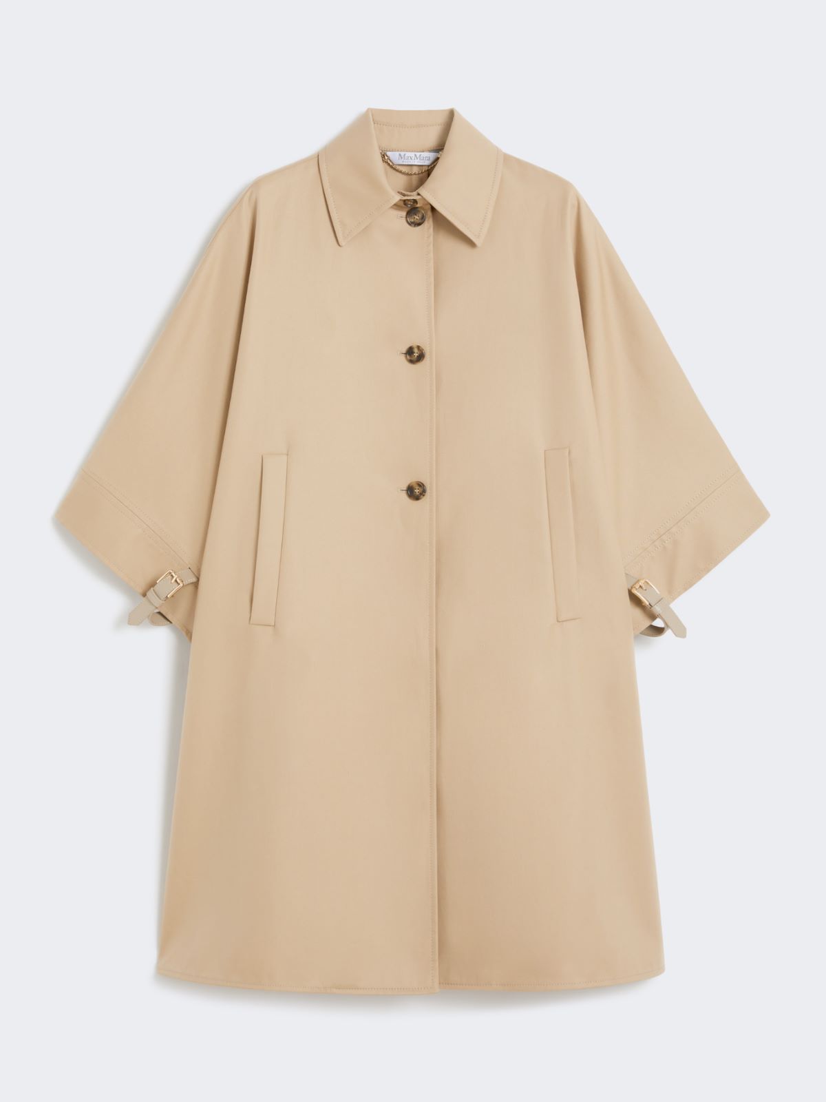 Long water-repellent cotton cloak - SAND - Max Mara - 9