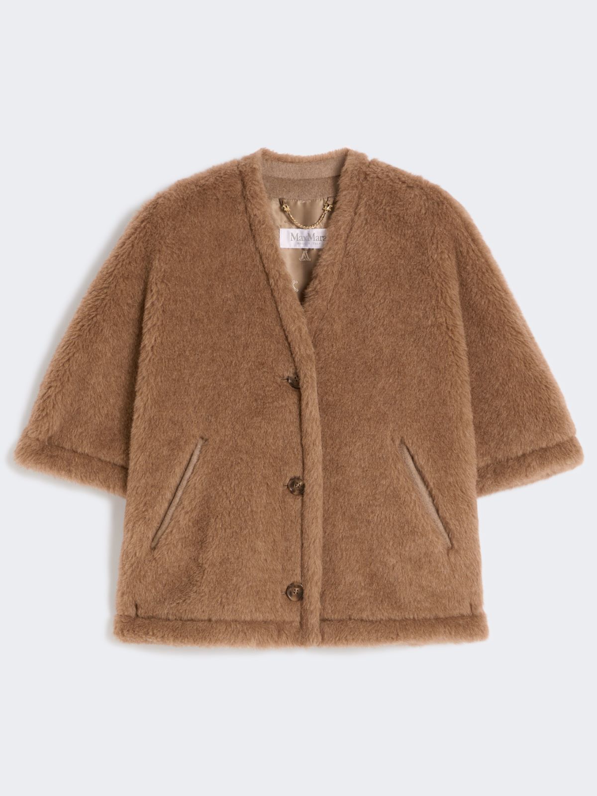 Alpaca and cashmere Teddy cape - BRONZE - Max Mara - 8