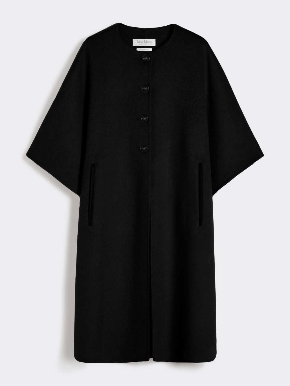 Long cape in cashmere drap - BLACK - Max Mara - 9