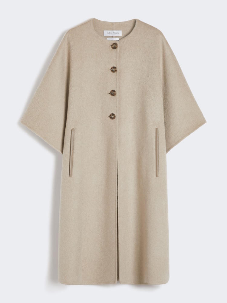 MAXMARA モリアナ ピュアカシミヤ ダブルフェイス ロングケープ モリアナ] ピュア カシミヤ ダブルフェイス ロング ケープ, sand