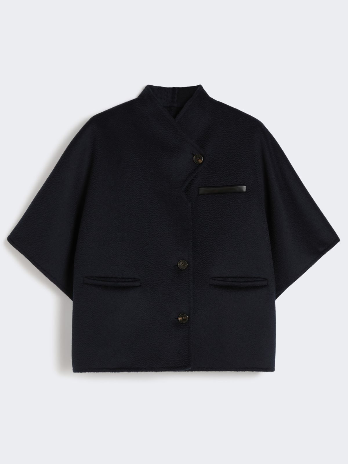 Long cropped cape in cashmere drap - ULTRAMARINE - Max Mara - 8