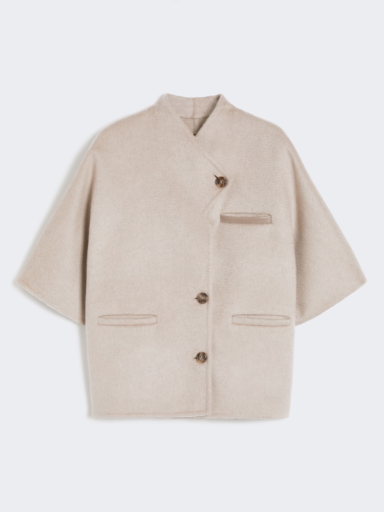 Krótka peleryna z sukna kaszmirowego - PIASKOWY - Max Mara