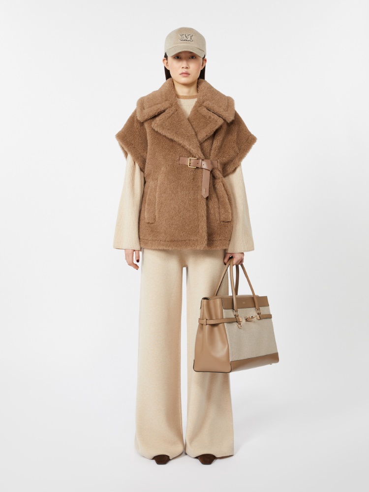 Cape en tissu Teddy d’alpaga et cachemire - BRONZE - Max Mara