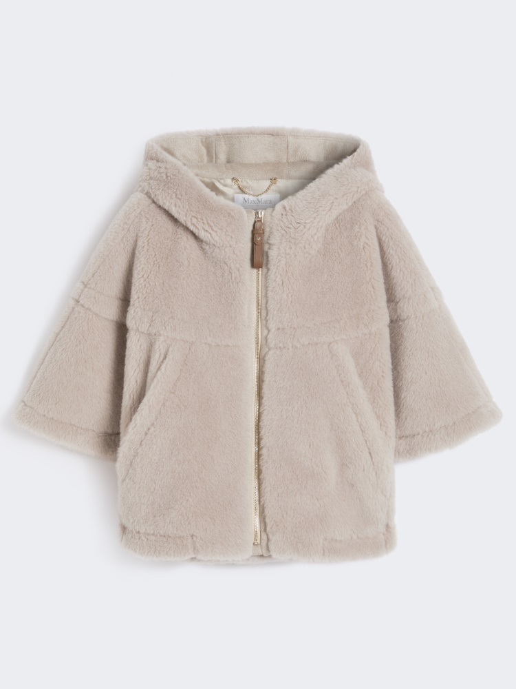 Alpaca and wool Teddy fabric boxy cape - BEIGE - Max Mara