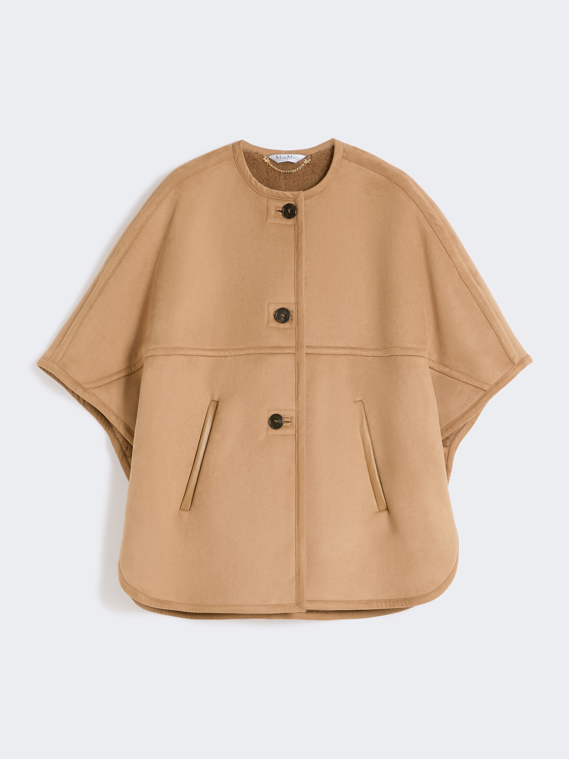 Cappa in tessuto effetto suede e Teddy di cammello - CAMMELLO - Max Mara - 5