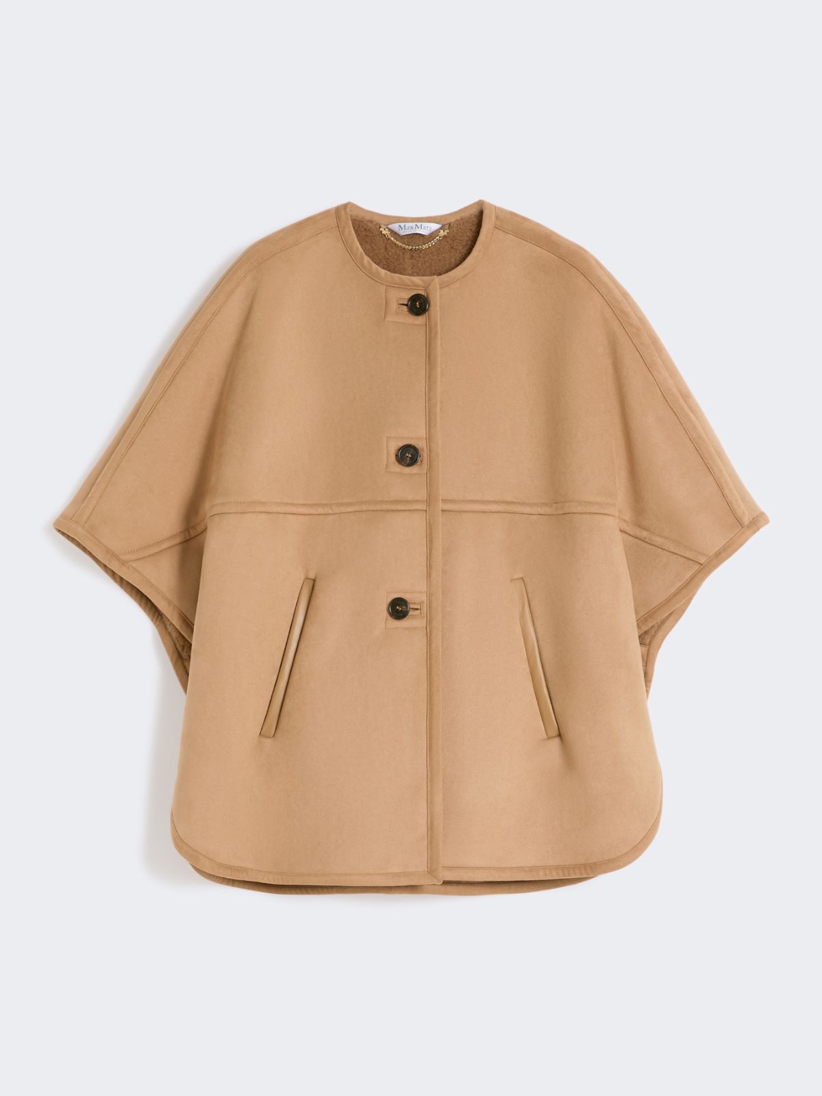 Camel teddy and suede effect fabric cape - CAMEL - Max Mara - 9