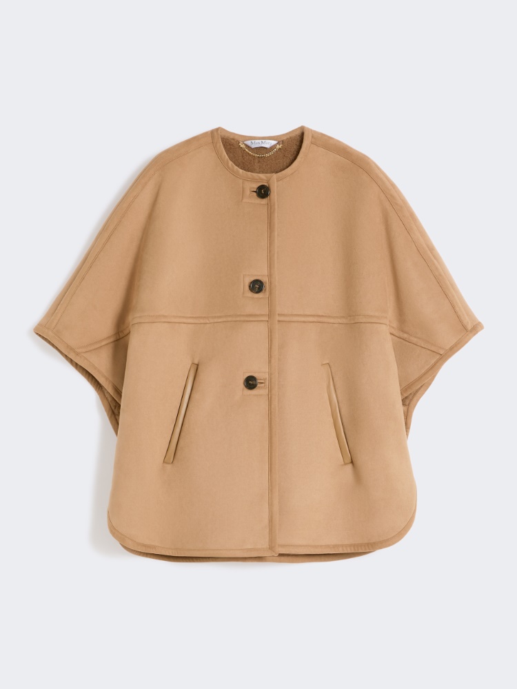 Cappa in tessuto effetto suede e Teddy di cammello - CAMMELLO - Max Mara