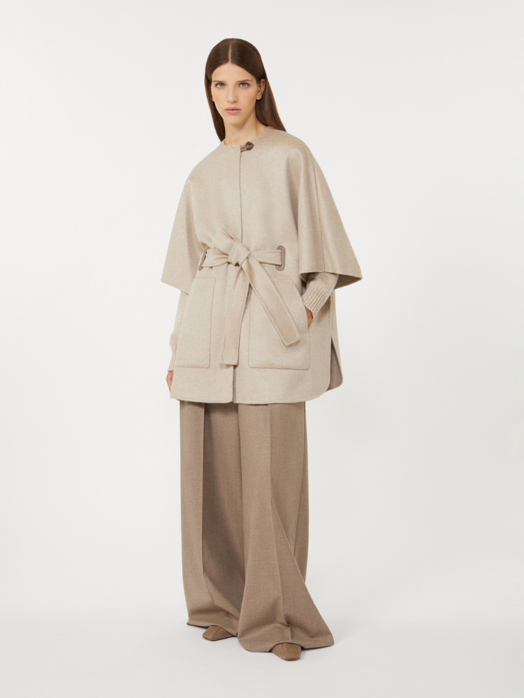 Cashmere cape with belt - BEIGE - Max Mara