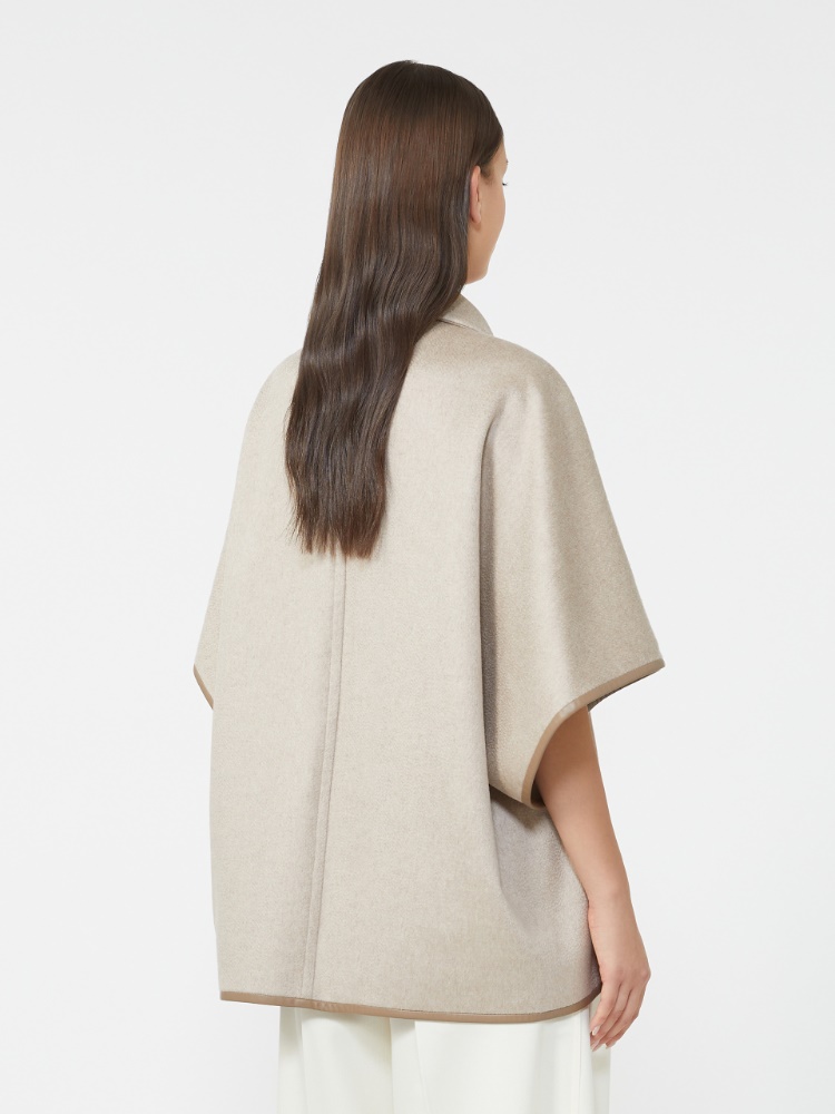 Cashmere zibeline cape, beige | 