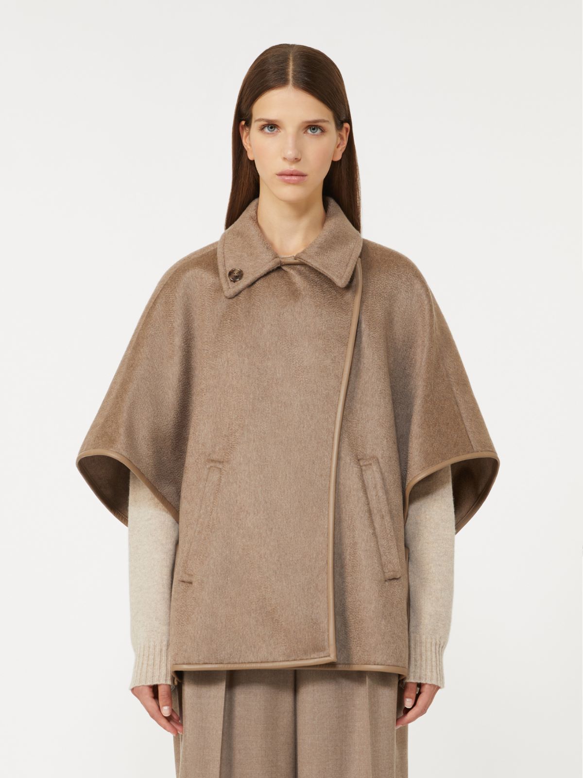 Cashmere zibeline cape - BROWN - Max Mara - 2