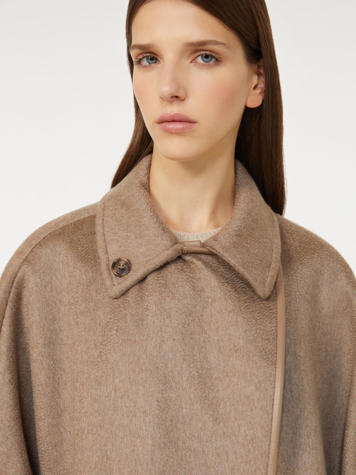 Cashmere zibeline cape - BROWN - Max Mara - 4