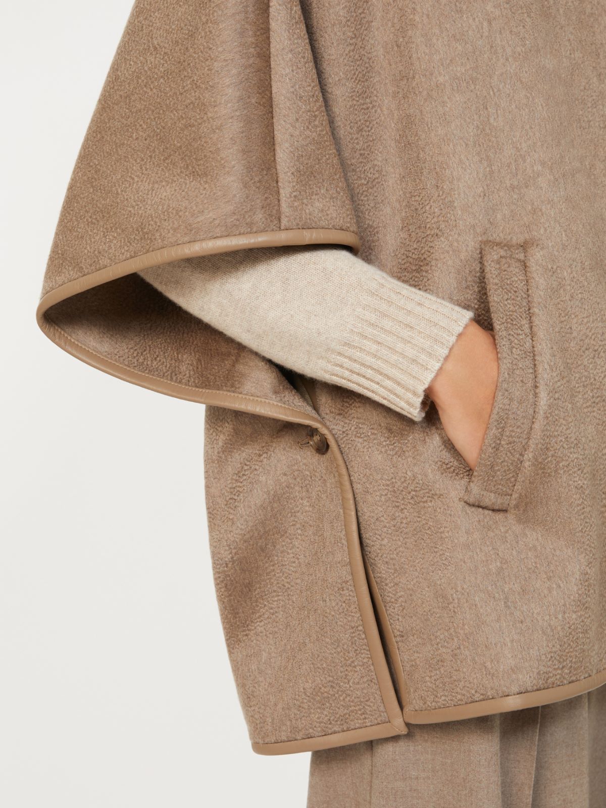 Cashmere zibeline cape - BROWN - Max Mara - 5