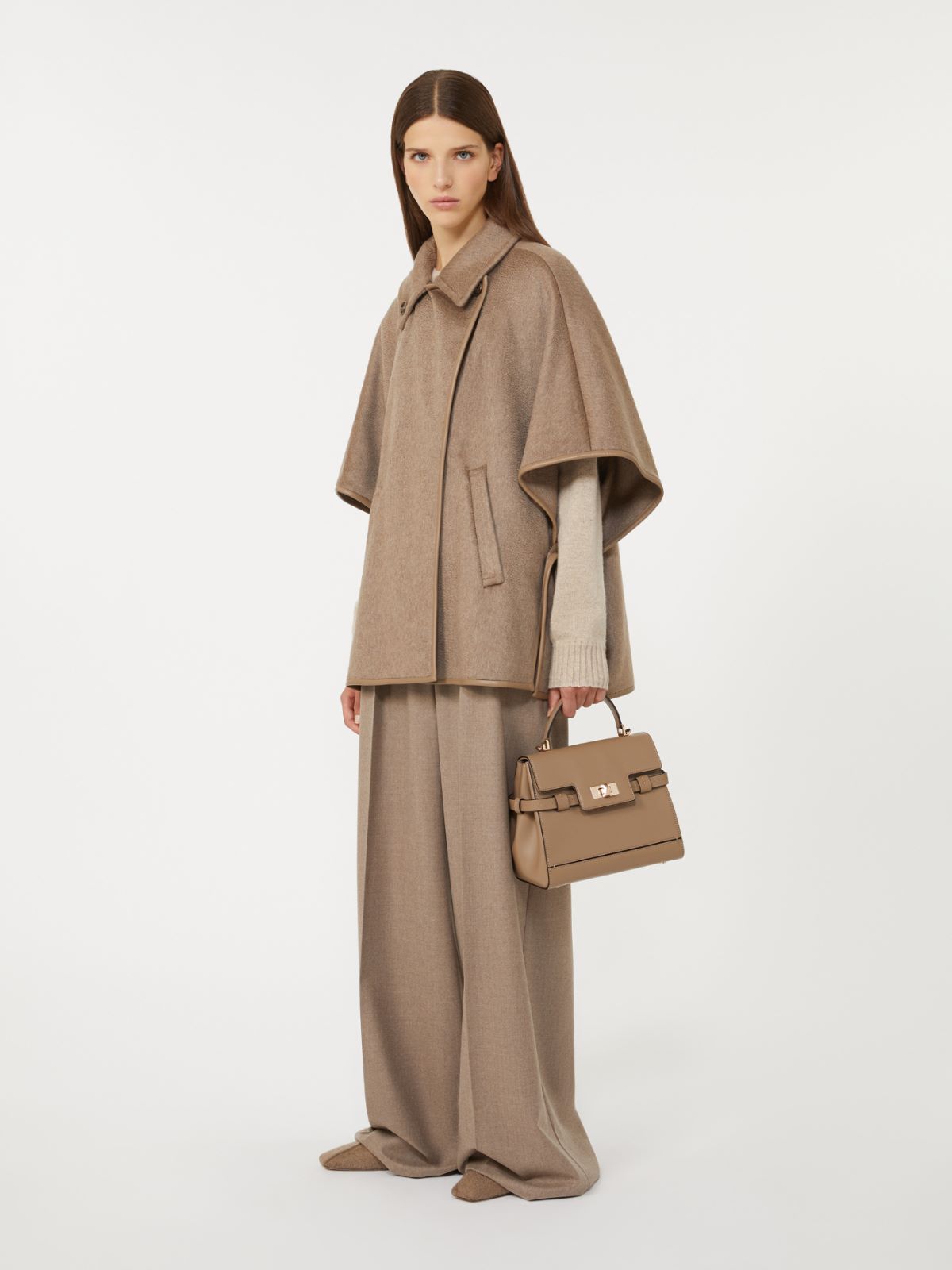 Cashmere zibeline cape - BROWN - Max Mara