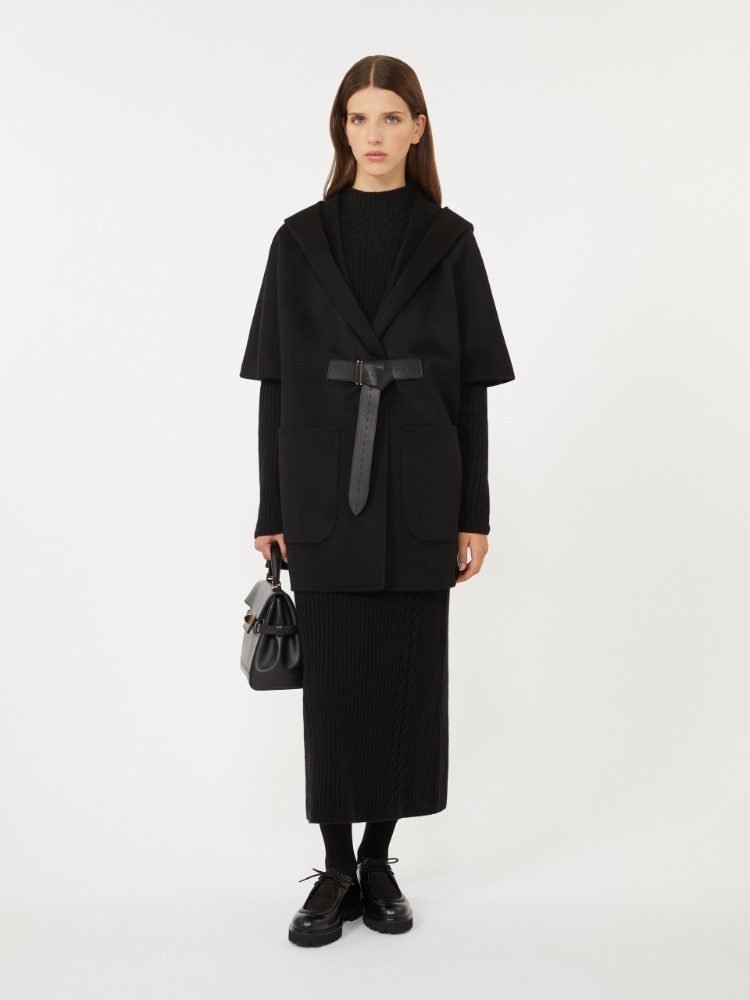 Peleryna z wełny wielbłądziej - CZARNY - Max Mara