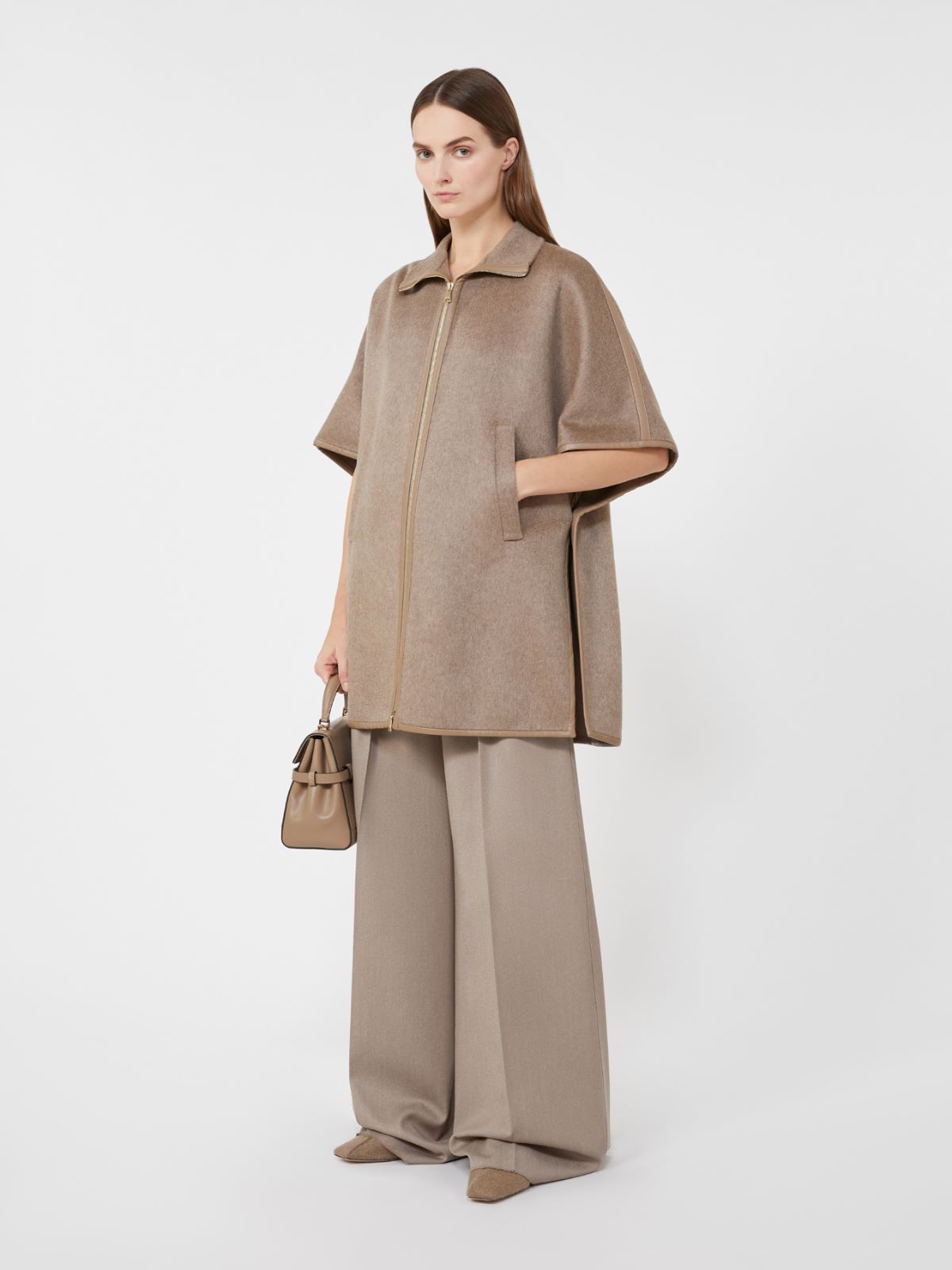 Cashmere zibeline cape - BROWN - Max Mara - 6