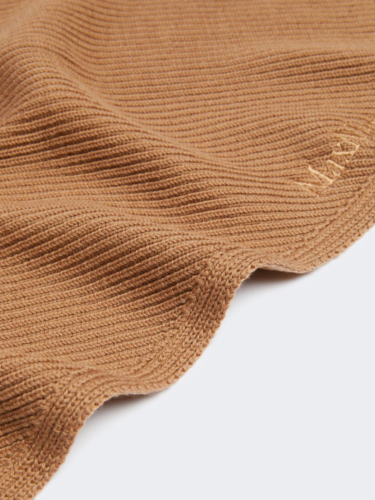 Wool yarn maxi shawl - CAMEL - Max Mara - 3