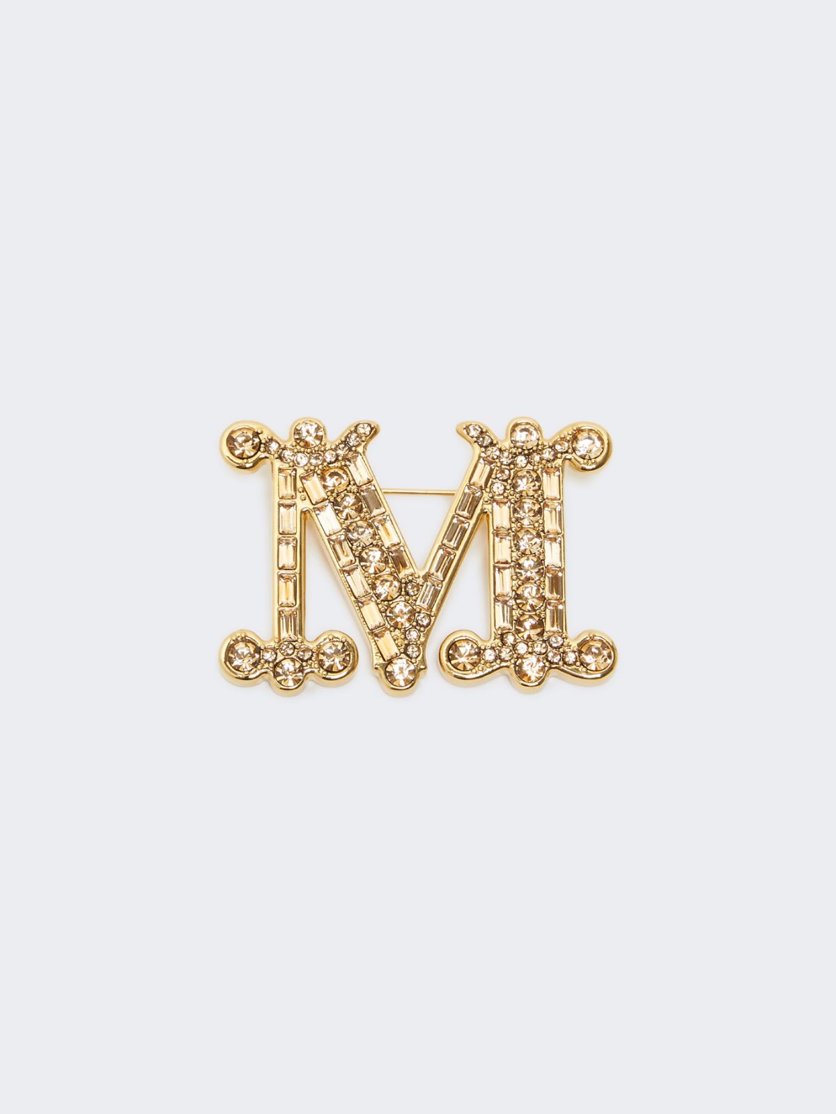 Crystal-adorned Monogram brooch - MUSTARD - Max Mara - 9