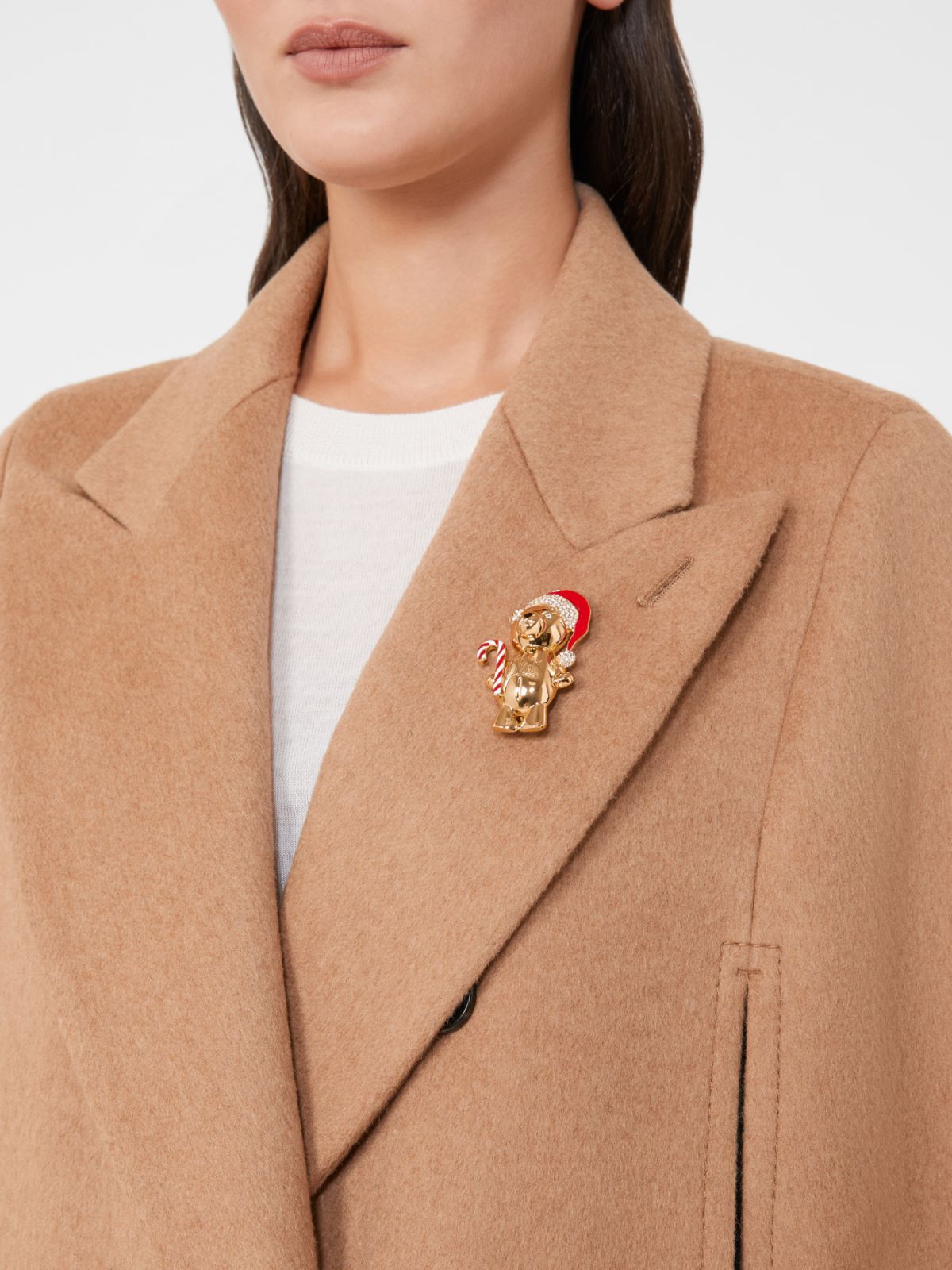 Metal teddy bear brooch - RED - Max Mara - 4