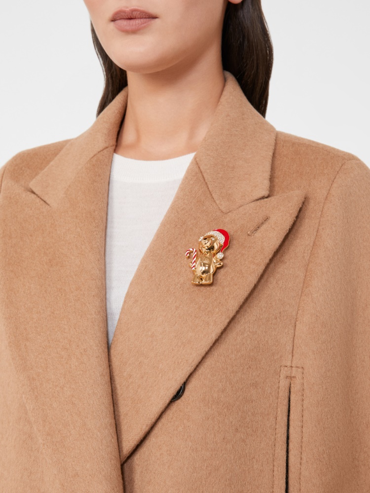 [シャイニー] メタル テディ ブローチ - RED - Max Mara