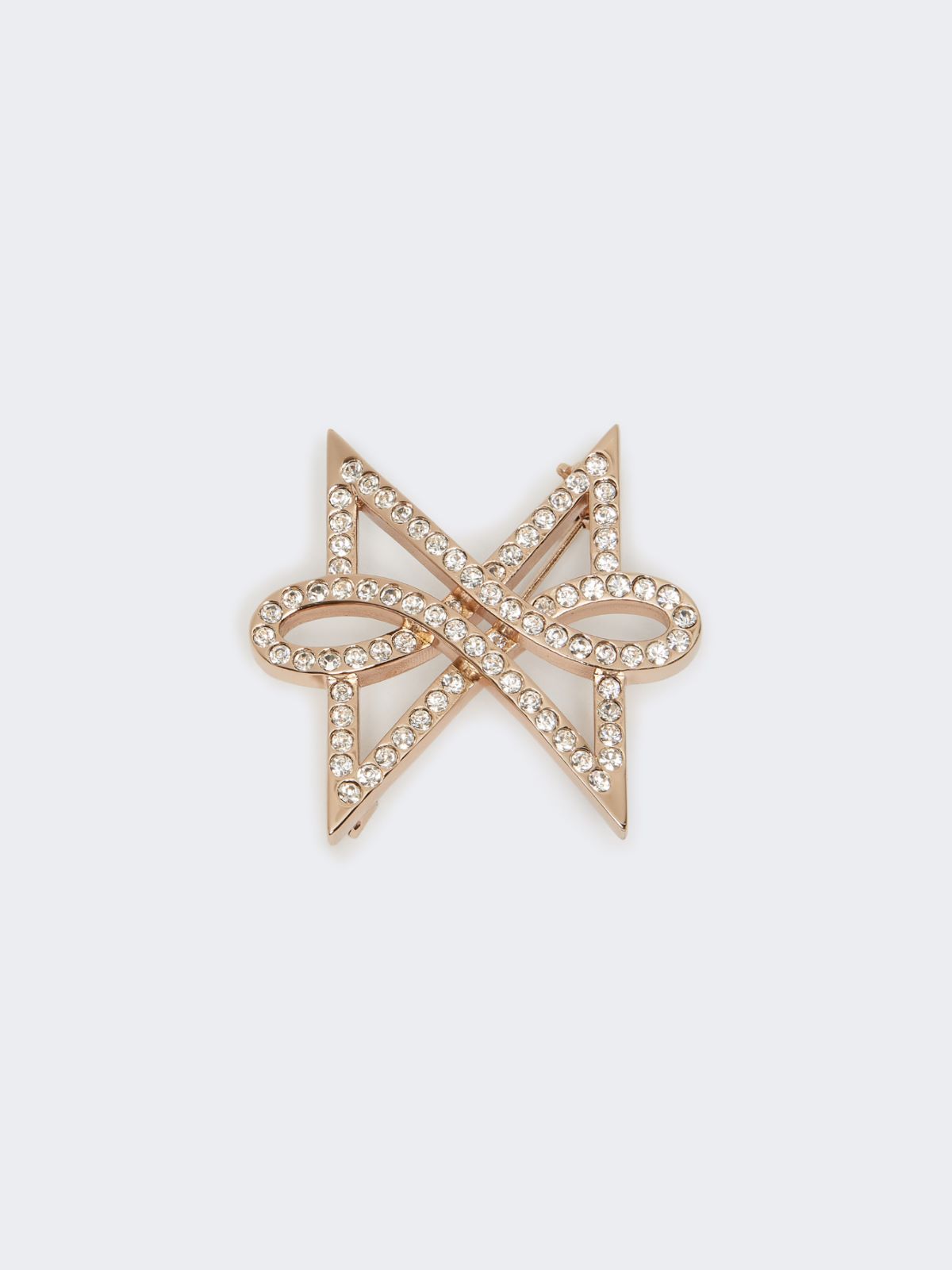 Broche monogramme Papillon avec cristaux - BRONZE - Max Mara