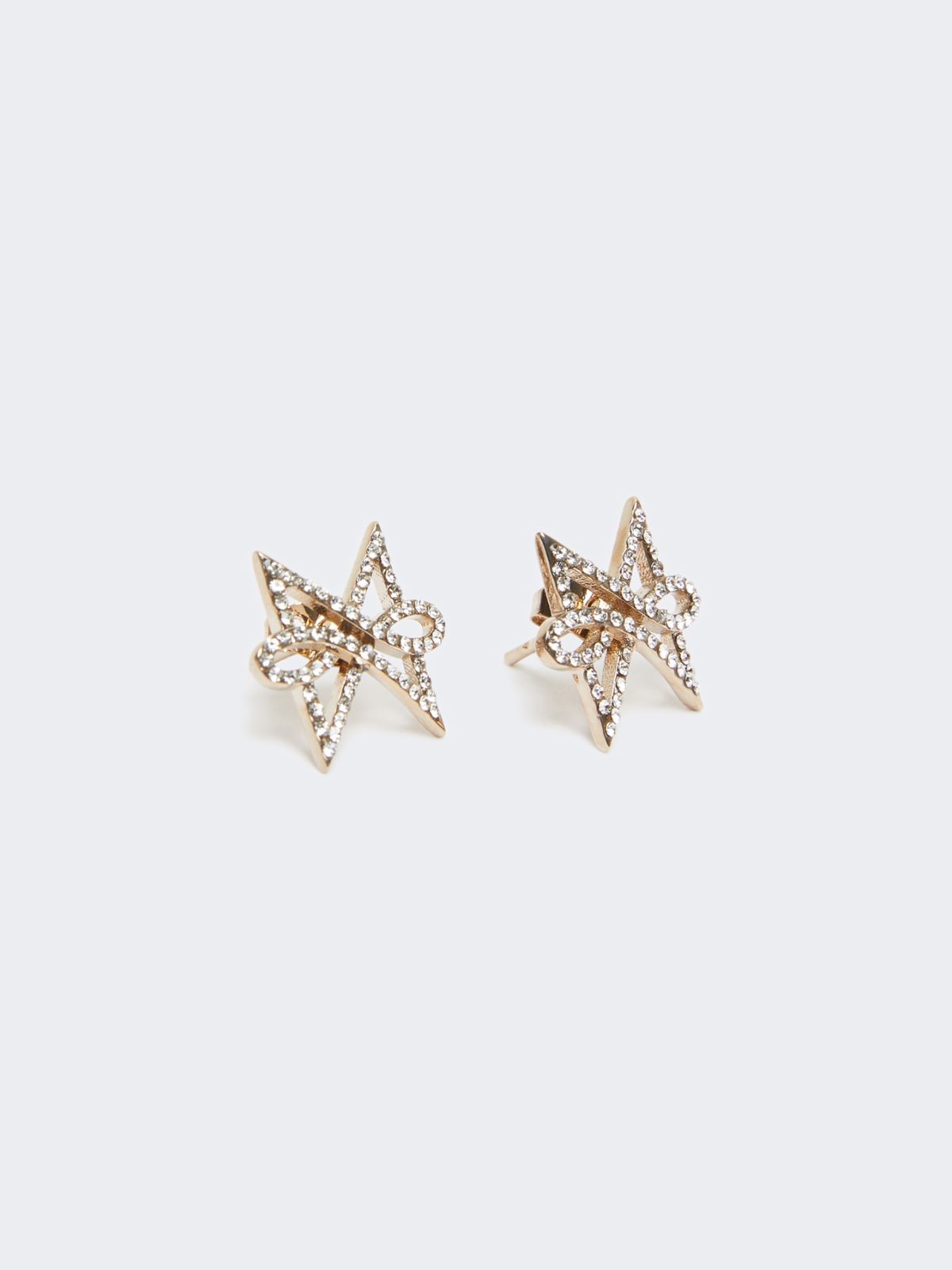 Monogram Papillon earrings with crystals - BRONZE - Max Mara - 2