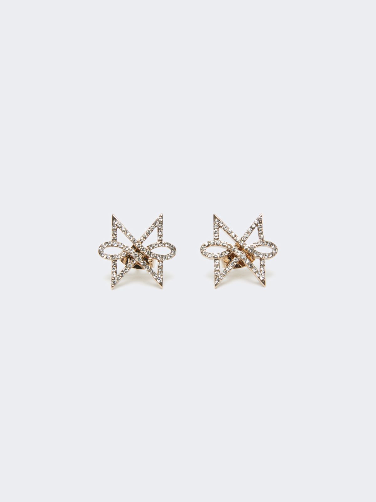 Monogram Papillon earrings with crystals - BRONZE - Max Mara