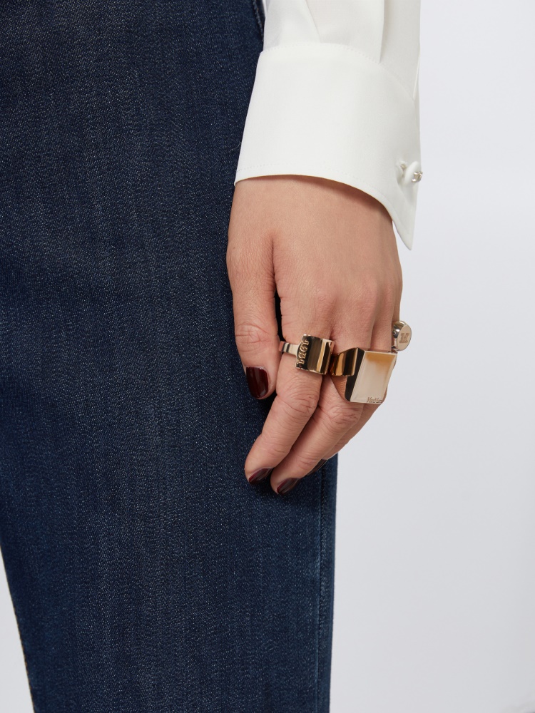 Square ring with logo - GOLD - Max Mara