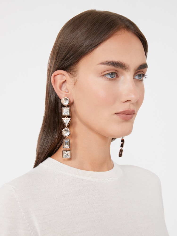Pendant earrings with crystals - BRONZE - Max Mara