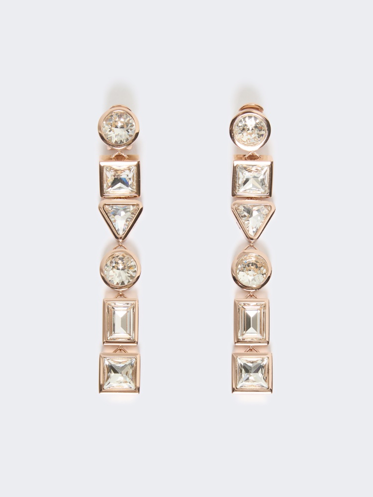 Pendant earrings with crystals - BRONZE - Max Mara